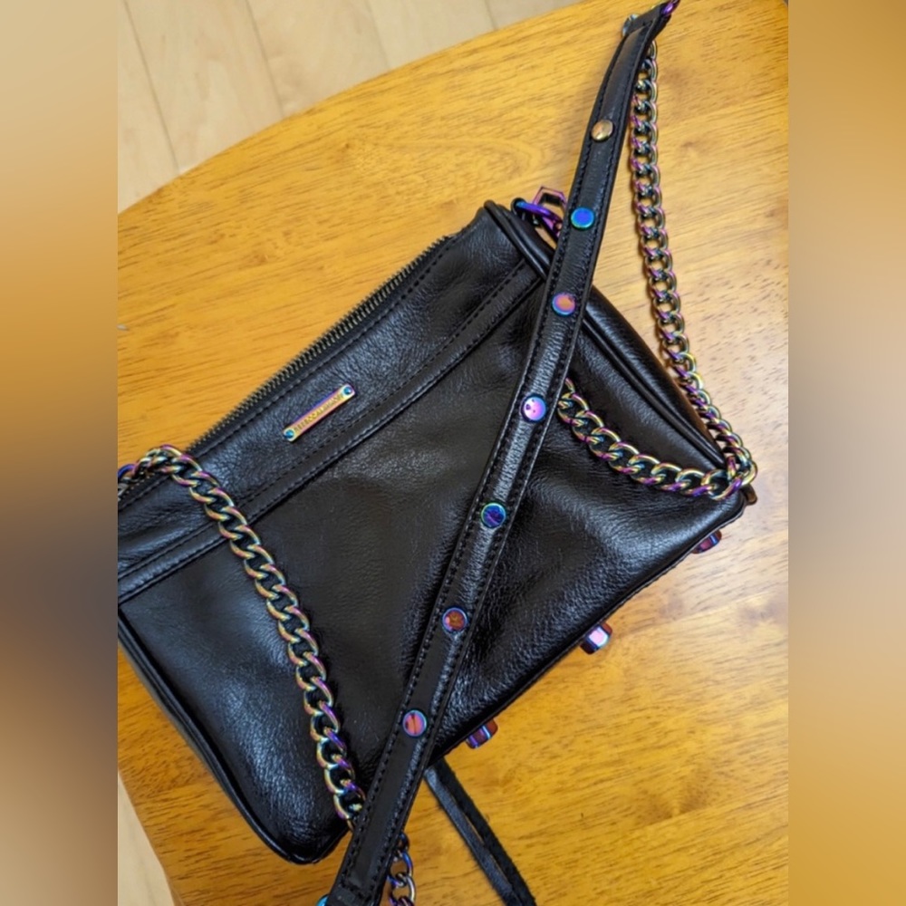 Rebecca Minkoff Mini MAC Oil Slick Iridescent Crossbody Shoulder Bag Purse - Picture 7 of 16